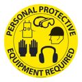 Product Image of Personal Protective Equipment Required Adhesive Backed Floor Sign, WFSM29