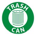 Product Image of 17" Dia. Trash Can Restroom Janitorial & Housekeeping Adhesive Backed Floor Sign, WFSM37