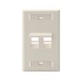 Product Image of Angled Single-Gang Quickport, Wallplate w/ ID Windows, 2-port (Light Almond)