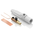 Product Image of 15 Series Cam-Type Male Plug, Contact & Insulator, Detachable, Single Set Screw Termination, #8, #2 AWG, 150A Max, Type 3R When Mated (White)