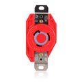 Product Image of 20A, 250V NEMA L6-20R, 2P, 3W, Flush Mtg Locking Receptacle, Grounding, V-0-MAX, RED