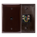 Product Image of Midsize Telephone Wall Jack, 6p4c (Brown)