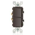 Product Image of 15A Decora Single-pole/Single-pole Combination Switch, Grounding (Brown)