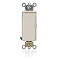Product Image of Decora Plus Single Pole Rocker Switch, Momentary Contact,  15 A, 125V Back and Side Wire, Self-Grounding, Light Almond