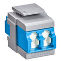 Product Image of Quickport, Duplex Lc Adapter, Shuttered, Sm, Zirconia Ceramic Sleeve (Blue)/gray