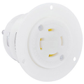 Product Image of 30A, 250V 3-Phase, NEMA L15-30R, 3P, 4W, Flanged Outlet Locking Receptacle, Grounding (White)
