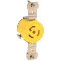 Product Image of 15A, 125V NEMA L5-15R, 2P, 3W, Single Locking Receptacle, Grounding, Corrosion-Resistant (Yellow)