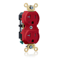 Product Image of Duplex Receptacle Heavy Duty Two Outlets Marked Controlled 20A 125V NEMA 5-20R 2P 3W (Red)