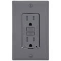 Product Image of 15A, Self Test, Tamper-Resistant AFCI Duplex Receptacle w/ LED Indicator Light & Wallplate (120V) - Gray