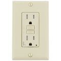 Product Image of 15A, Self Test, Tamper-Resistant AFCI Duplex Receptacle w/ LED Indicator Light & Wallplate (120V) - Ivory