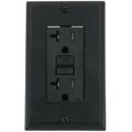 Product Image of 20A, Self Test, Tamper-Resistant AFCI Duplex Receptacle w/ LED Indicator Light & Wallplate (120V) - Black