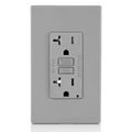 Product Image of 20A, Self Test, Tamper-Resistant AFCI Duplex Receptacle w/ LED Indicator Light & Wallplate (120V) - Gray