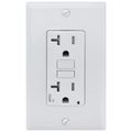 Product Image of 20A, Self Test, Tamper-Resistant AFCI Duplex Receptacle w/ LED Indicator Light & Wallplate (120V) - White