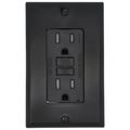 Product Image of 15A, Self Test, Tamper-Resistant Dual-Function AFCI/GFCI Outlet w/ LED Indicator Light (125V) - Black