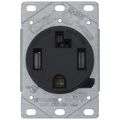 Product Image of Single Flush Mount Power Dryer Device Receptacle, 30A, 3P, 4W, Grounding - Black (125/250V)