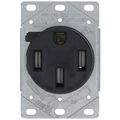 Product Image of Single Flush Mount Power Dryer Device Receptacle, 50A, 3P, 4W, Grounding - Black (125/250V)