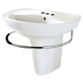 Product Image of Ravenna 4" Centerset Wall-Hung Sink and Semi-Pedestal Leg Combination (White)