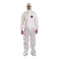 Product Image of AlphaTec 1500 Model 106 Chemical Resistant Coveralls w/ Hood & Attached Boots, White, Small (Pack of 25)