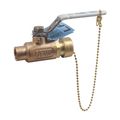 Product Image of 3/4" Solder x Hose Bronze 2 Piece Ball Valve w/ Hose Thread w/ Cap & Chain, 70LF204HC