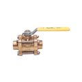 Product Image of 1/2" Sweat Bronze 3 Piece Full Port Medical Gas Ball Valve w/ No Gauge Ports, 82203K2