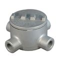 Product Image of 4-7/8" Dia., 2" Hub, 2 Outlets, GRLB Aluminum Round Conduit Outlet Box