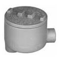 Product Image of 3-3/8" Dia., 1" Hub, 2 Outlets, GRLB Malleable Iron Round Conduit Outlet Box