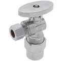 Product Image of 1/2" CPVC x 3/8" OD Compression Angle Stop Valve - Lead Free (Chrome)