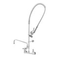 Product Image of 8" Pre-Rinse Mixing Faucet w/ Ceramas, Wall Bracket, 12" Swing Nozzle, 1.15 GPM (Chrome)