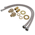 Product Image of 1/2" NPT Close Nipples & Elbows, 24" Supply Hoses, 3/8" Compression Inlet Kit (2 per Pack), B-0230-KIT