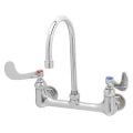 Product Image of 8" Wall Mount Double Pantry Mixing Faucet w/ Stream Regulator Outlet,  4" Wrist Action Handles