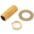 Product Image of 1/2" NPT x 2" Inlet Supply Nipple Kit w/ 1/2" Lock Washer & Locknut, B-0425