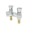 Product Image of Self-Closing Metering Faucet, Deck Mount, 4" Centerset, with 0.5 GPM VR Outlet Device and Push Button Caps