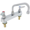 Product Image of 8" Deck Mount Mixing Faucet w/ 6" Swing Nozzle & Lever Handles (Chrome Brass)