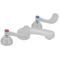 Product Image of 8" Deck Mount Two Handle Lavatory Faucet, Cast Basin Spout, with 4" Wrist Action Handles