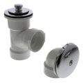 Product Image of Bath Waste T-Waste Half Kit - CP Friction Lift Drain w/ 1 Hole Face Plate (PVC)