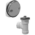 Product Image of 1-1/2" Bath Waste T-Waste Half Kit - CP Lift & Turn Drain w/ 2 Hole Face Plate (PVC), B07101
