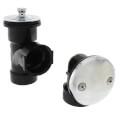 Product Image of Bath Waste T-Waste Half Kit - CP Brass Lift & Turn Drain w/ 2 Hole Face Plate (ABS)