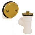 Product Image of Bath Waste T-Waste Half Kit - PB Friction Lift Drain w/ 2 Hole Face Plate (PVC)