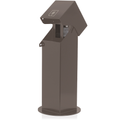 Product Image of 2-Gang 18" Stainless Steel Power Pedestal, Surface Mount, NEMA 3R, Lockable Hinged Top, Self-Closing Lid, Bronze, Stainless Steel