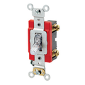 Product Image of 20A, 277V Toggle Lighted Handle, Illuminated Off Single-pole AC Quiet Switch, Self Grounding, Back & Side Wired, (Clear)