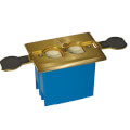 Product Image of Single-Gang Adjustable Non-Metallic Residential Floor Box w/ TR Duplex Receptacle - Brass Cover