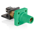 Product Image of 16 Series Single Pole Cam Type Female Panel Connector Taper Nose, Threaded Stud w/ Microswitch, Cable Size 2, 4/0 AWG, 400A Max (Green)