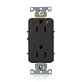 Product Image of 15A Decora Plus Isolated Ground Duplex Receptacle/outlet, Self-grounding, Back/Side Wire (Black)