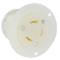 Product Image of 30A, 480V NEMA L8-30R, 2P, 3W, Flanged Outlet Locking Receptacle, Grounding (White)