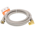 Product Image of 60" Braided Stainless Steel Dishwasher Connector w/ MIP Elbow (3/8 Compression x 1/2" FIP)