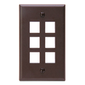 Product Image of Single-Gang Quickport, Wallplate, 6-port (Brown)