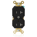 Product Image of Duplex Receptacle Outlet, Extra  Tamper-Resistant, Smooth Face, 20A, 125V Back or Side Wire, NEMA 5-20R, 2-Pole, 3-Wire, Self-Grounding (Black)