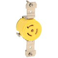 Product Image of 15A, 250V NEMA L6-15r, 2p, 3w, Single Locking Receptacle, Grounding, Corrosion-resistant (Yellow)