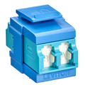 Product Image of Quickport, Duplex Lc Adapter, Shuttered, 10g Lomm, Zirconia Ceramic Sleeve, Aqua/blue