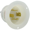 Product Image of 30A, 480V 3-Phase, NEMA L16-30P, 3P, 4W, Flanged Inlet Locking Receptacle, Grounding (White)